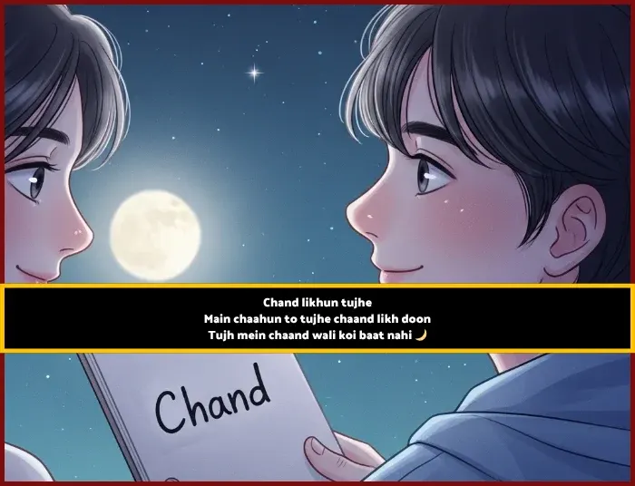 Moon Shayari in English 2 Line Love