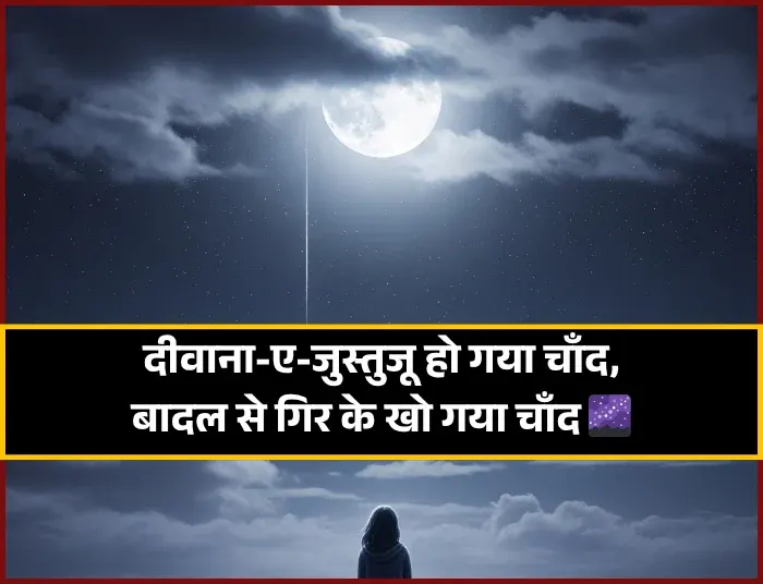 Moon Shayari in Hindi 2 Line
